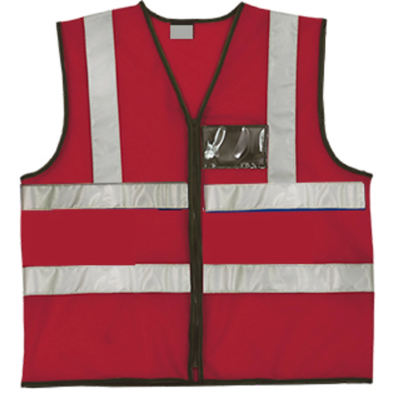 Premium Reflective Vest with Zip & ID (S) Pink Red & Blue